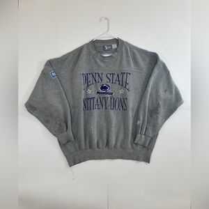 VINTAGE Penn State Nittany Lions Mens Gray Sweatshirt Lee Sports XXL Stains USA